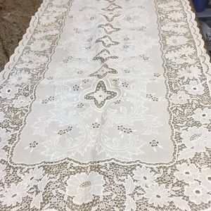 Vintage Cream Color Table Runner
